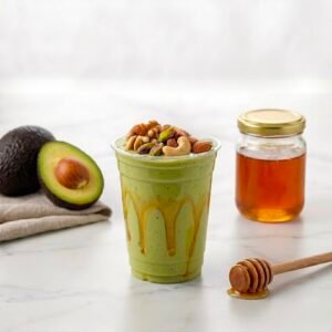 Avocado with honey and nuts